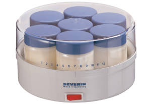 SEVERIN Joghurtbereiter für 7 Portionen (je 150ml) weiß/ blau, 12 Watt