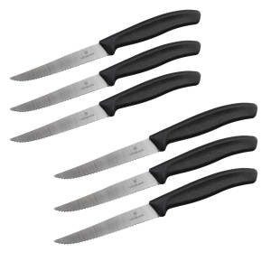 Victorinox Steakmesser Classic schwarz 6er Set | Polypropylen, Edelstahl