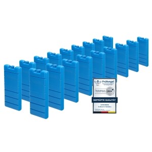 VonBueren 18 x Kühlakkus für Kühltasche | 12h Lange Kühlung | ca. 200 g je Kühlakku | ca. 7,4 x 16,7 x 2,1 cm | auch für Kühlbox