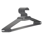 VonBueren 10 x Kleiderbügel grau Kunststoff | Made in EU | ca. 40,5 x 21 cm | stabil, leicht und platzsparend aus Plastik | Hangers Clothes