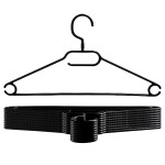 VonBueren 10 x Kleiderbügel schwarz Kunststoff | 100% recyceltes Material | Made in EU | je Bügel ca. 40,5 x 21 cm | Kleiderbügel platzsparend aus Plastik | Hangers Clothes