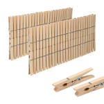 VonBueren 200 x Wäscheklammern Holz groß | 7,2 cm | Holzwäscheklammern