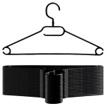 VonBueren 20x Kleiderbügel schwarz Plastik | mit 360  Drehhaken | platzsparend | 100% Recyclingkunststoff | hergestellt in der EU | ca. 40,5 x 21 cm