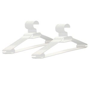 VonBueren 40x Kleiderbügel weiß Plastik | mit Drehhaken | platzsparend | 100% Recyclingkunststoff | hergestellt in der EU | ca. 40,5 x 21 cm