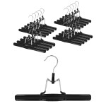 VonBueren 20x Hosenbügel Klemmbügel schwarz | Hosenspanner aus Metall | Kleiderbügel für Hosen | rutschfest | mit drehbarem Haken