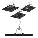 VonBueren 24x Hosenbügel Klemmbügel schwarz | Hosenspanner aus Metall | Kleiderbügel für Hosen | rutschfest | mit drehbarem Haken
