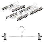 VonBueren 30 x Hosenbügel/Rockbügel mit Klammern | 30 cm platzsparend | Kleiderbügel für Hosen und Röcke | Klemmbügel aus Metall