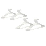 VonBueren 40x Kleiderbügel weiß Plastik | mit Drehhaken | platzsparend | 100% Recyclingkunststoff | hergestellt in der EU | ca. 40,5 x 21 cm