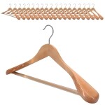onBueren 20 x Kleiderbugel Holz | 45 x 22,5 cm breit je Bugel/Holzbugel | stabile Holzkleiderbugel | Anzugbugel, Hose, Hemden