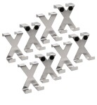 VonBueren Haken zum Einhängen | 8 doppelte Türhaken | ca. 7 X 5 cm | Edelstahl | Anti-Kratz-Schutz | X-Design