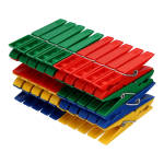 Jean Products Wäscheklammern aus Kunststoff | 40 Stück | ca. 7x1x1,5 cm | Wäscheklammer bunt aus Plastik