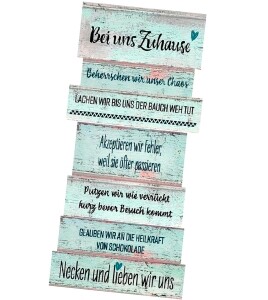 Wandbild "Bei uns Zuhause" 15 x 23 cm