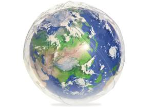 Wasserball Erde mit LED-Licht, Durchmesser 61 cm