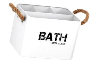 WENKO Aufbewahrungskorb "bath" mit Fächern weiß