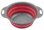 Westmark faltbarer Seiher - Nudelsieb aus Kunststoff -  22 cm - platzsparende Aufbewahrung - bis zu 120 hitzebeständig (Anthrazit/Rot)