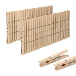 VonBueren 100 x Wäscheklammern Holz groß | 7,2 cm | Holzwäscheklammern